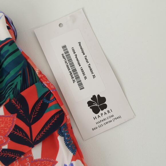 Hapari Womens Tankini Swimsuit Size Juniors XL Penelope Twist Floral Print 14 16 - Picture 5 of 8